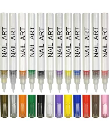 12Pcs Art Pen Set for Art Jewellery Manicure Tool Colorful Tip Art Pen Painting Liner Pen - Buy Online on GoSupps.com