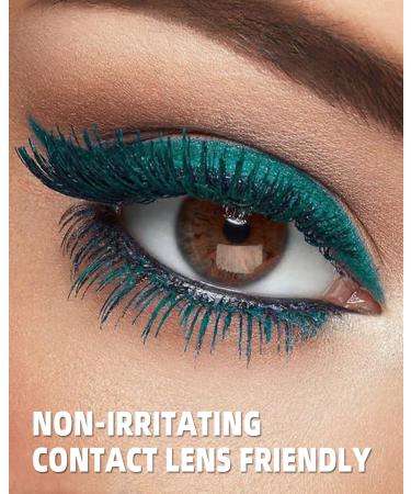 Naseny Waterproof Green Mascara - Lengthening & Thickening Formula for 5X Longer Lashes - Hypoallergenic & Smudge-Proof Mascara for Long-Lasting Colored Eyelashes - Buy Online on GoSupps.com
