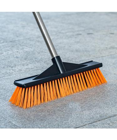Stiff Floor Brush Scrubber - Stiff Bristle Scrubber Portable Outdoor Sweeping Brush for Floors Shower Cleaning Brush Floor Scrub Brush for Balconies Decks 40cm - Buy Online on GoSupps.com