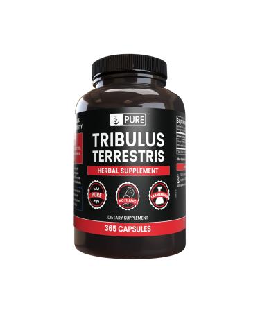 Pure Original Ingredients Tribulus Terrestris (365 Capsules) No Magnesium Or Rice Fillers, Always Pure, Lab Verified 365 Count (Pack of 1)