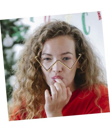 Hakidzel Strass Glasses Frame - Rhinestone Decorative Eyewear European & American Style 14.8x14.2cm - Buy Online on GoSupps.com