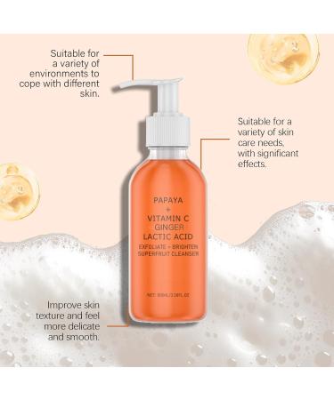  homomdy Papaya facial cleanser gentle exfoliating facial cleanser with vitamin C for an even skin tone moisturizing cleanser for dry skin deep pore cleansing non-shrinking - Buy Online on GoSupps.com