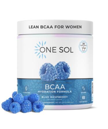 One Sol BCAA & Electrolyte Powder for Hydration & Energy All-Natural Formula 100% Vegan Non-GMO Gluten Free & Soy-Free Promotes Muscle Growth & Recovery Natural Blue Raspberry Flavor