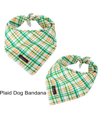 Shop Aring Green Plaid Dog Bandana - Cotton Triangle Bib for Small & Large Dogs & Cats | Stylish & Convenient Neckwear - Buy Online on GoSupps.com