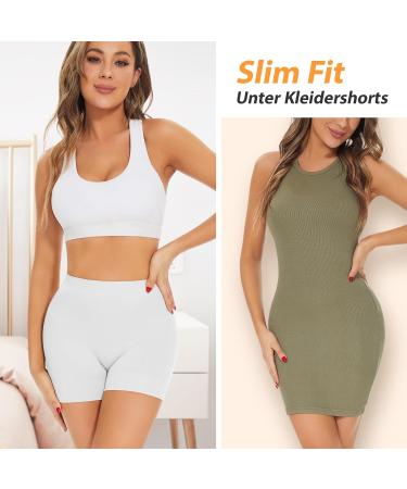 Buy Simiya Women's Cycling Shorts - Anti-Chafing Hotpants 4 Pack (Black White Beige Gray) - Perfect Under Dresses & Everyday Wear - Buy Online on GoSupps.com