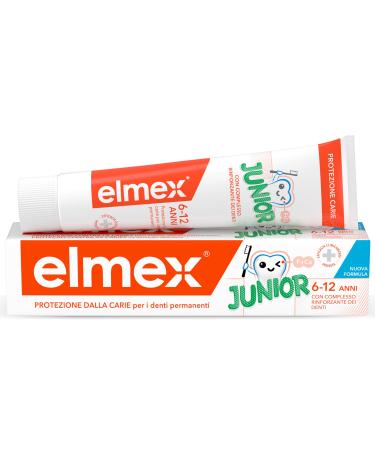 Colgate Palmolive Co elmex toothpaste junior 612 years for children 75 ml with aminofluoride to protect childrens teeth from caries toothpaste against toothpaste for permanent teeth 0 dyes