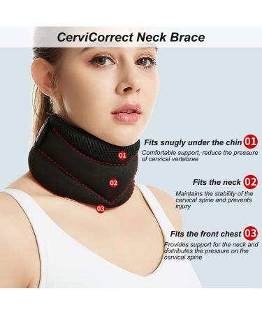 Buy Cervicorrect Neck Brace - Soft Foam Cervical Support for Neck Pain & Snoring Relief | Comfortable Neck Brace for Sleeping - Unisex Gray - Buy Online on GoSupps.com