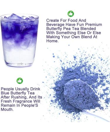 Blue Butterfly Bean Powder - 100% Pure Dried Blue Pea Flowers for Recipes & Food Coloring - 100G - Buy Online on GoSupps.com