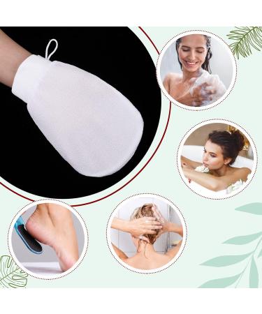 Prousky 2-Piece Body Peeling Gloves | Double-Sided Exfoliating Bath Mitts for Dead Skin Removal - Perfect for Spa Shower & Bathroom (White) - Buy Online on GoSupps.com