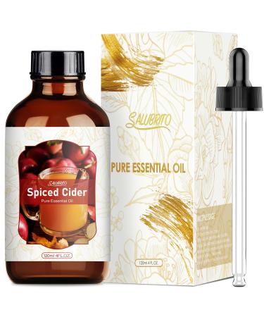 SALUBRITO Spiced Cider Essential Oil 120ml Pure & Natural Aromatherapy Oils Fragrance Oil for Diffuser Great for Skin Headache Relaxation Sleep Candle & Soap Making Strong Scented