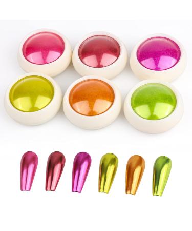 Shop Bishengyf 6-Piece Chrome Nail Powder Set | Metallic Glitter for Stunning Nail Art | Mirror Effect | Summer & Christmas Colors - Buy Online on GoSupps.com