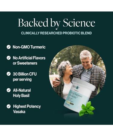resB Lung Support Probiotic Supplement - Lung Health Supplement for Smokers Gut Health Immune & Digestive Support Respiratory Care Holy Basil & Turmeric Clinically Trialed - 60 Capsules Pack of 1 (30 Day Supply) - Buy Online on GoSupps.com