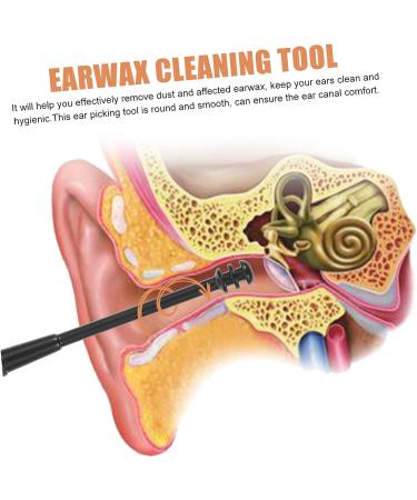 Lurrose Stainless Steel Ear Pick Set - Earwax Remover Tool for Ear Cleaning - Convenient Ear Accessory - Black, 14.5x3x1.2cm - Buy Online on GoSupps.com