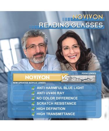 5 Pack Men's Blue Light Blocking Reading Glasses | Metal Frame Anti-Eye Strain Eyewear | Gunmetal, Gold, Silver, Brown | 2.0x Magnification - Buy Online on GoSupps.com