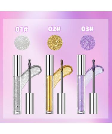 Glitter Mascara Eyeshadow Glitter Mascara Volume and Length Long Lasting Waterproof Curl Anti-Sweat No Blooming Multi-Colored For Eyelashes Mascara For Women Eyes (3MIX 5g) - Buy Online on GoSupps.com