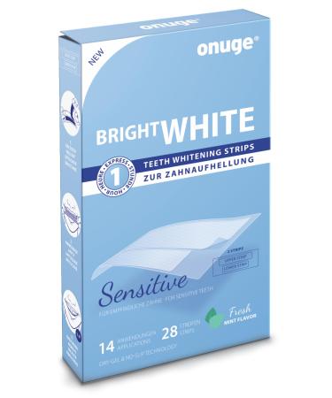Onuge Bright White Sensitive-28 Bleaching Strips for tooth whitening-especially for sensitive teeth-anti-slip formula without peroxide-professional home bleaching set for 14 days - Buy Online on GoSupps.com