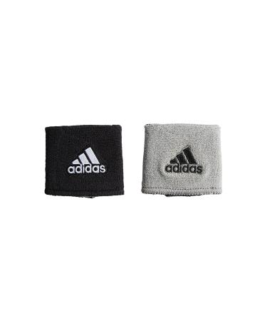 adidas Interval Reversible Wristband Black/White/Aluminum 2 One Size