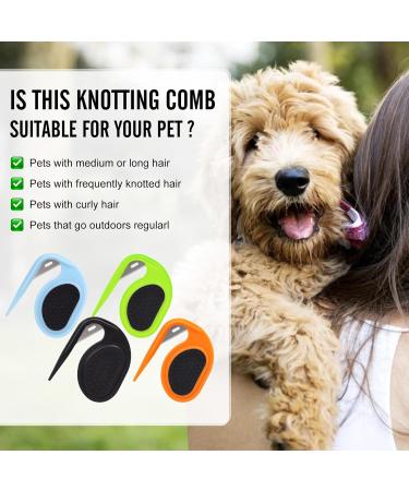 2Pcs Knotting Comb for Cats Dogs Portable Dematting Comb for Dogs Cats with Anti-Slip Handle Pet Hair Knot Remover Cat Dog Comb for Removing Tangled and Loose Hair (Black + Orange) - Buy Online on GoSupps.com