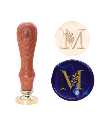 SWANGSA Initial Alphabet M Wax Seal Stamp  Vintage Elegant Botanical Leaves Letter Sealing Stamp for Wedding Party Invitation  Gift Wrap  Envelope  Christmas Thanksgiving Card (M) Stamp M - Buy Online on GoSupps.com