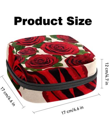 Shop Retro Red Rose Portable Women's Bags for Menstrual Cups & Pads - Perfect for Teens! - Buy Online on GoSupps.com