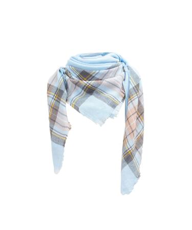 Hanxiulin ladies scarf warm autumn triangle triangular scarf high -quality hooded scarf button towel ladies bib triangular cloth unit size light blue