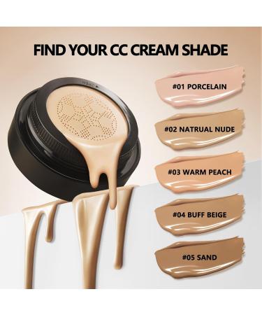 Anglicolor Mushroom Head Air Cushion CC Cream Strong Concealer 2PC Face Makeup Cushion Foundation Long Lasting Moisturizing BB Cream Makeup Base Primer Even Skin Tone for All Skin Types (2PC05) - Buy Online on GoSupps.com