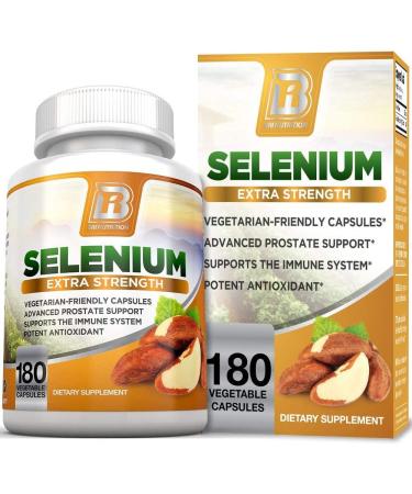 BRI Nutrition Selenium 200mcg - Immune Support & Heart Health - 180 Vegetable Capsules - Buy Online on GoSupps.com