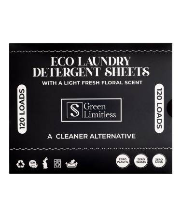 Green Limitless Eco Laundry Detergent 120 Sheets (Loads) with A Light Fresh Floral Scent
