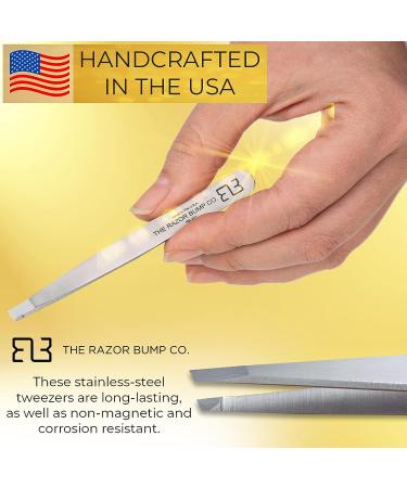 Professional Micro Slant Tweezer for Ingrown Hair Removal | Made in USA | Surgical Grade Stainless Steel | Rustproof & Non-Irritating - Buy Online on GoSupps.com