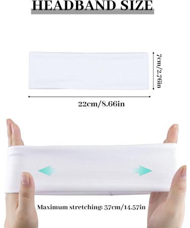 BELEVO 7cm Headband Headbands For Women Black Head Band Elastic Head Bands Soft Hair Bands For Men And Women For Sports Yoga And Exercise Black White - Buy Online on GoSupps.com