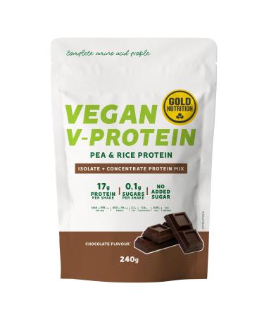 GoldNutrition GOLDNUTRITION | VEGAN V-PROTEIN | PEA AND RICE PLANT PROTEIN MIX (CHOCOLATE 240g)