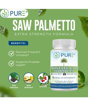 PURE Prostate Care Formula Premium Men s Wellness Supplement Saw Palmetto Beta-Sitosterol Zinc 60 Capsules 30-Day Supply Herbal - Buy Online on GoSupps.com