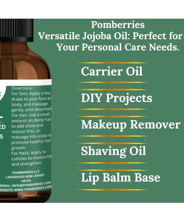 Premium Organic Cold Pressed Jojoba Oil - 100% Pure & Natural Moisturizer for Skin Hair & Scalp - 4 fl oz Glass Bottle - Buy Online on GoSupps.com