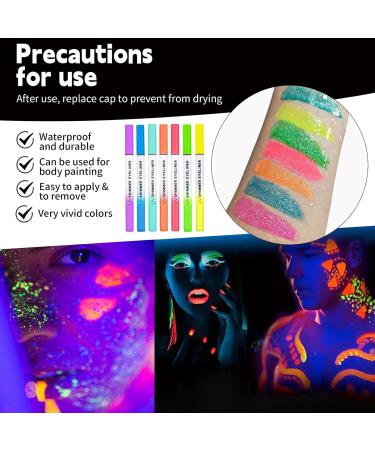  Poupangke Colored Liquid Eyeliners | Glow-in-the-Dark Face Paint Long-Lasting Highly Pigmented Natural Gel Makeup Pen for Dance Evening Performance Live Party - Buy Online on GoSupps.com