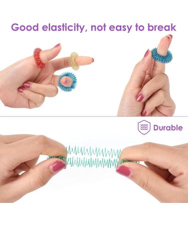Massage Rings Set - 6 Colorful Spiky Sensory Finger Rings for Stress Relief Acupressure & Fidgeting - Noiseless Stress Reducer for Adults & Teens - Buy Online on GoSupps.com