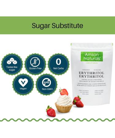 Erythritol Powdered Sweetener 2.5 lb / 1.14 Kg - Confectioners Natural Source Sugar Substitute No Calorie Non-GMO Gluten-Free Use it for frostings icings or dust it over desserts baked foods. 1.14 kg (Pack of 1) - Buy Online on GoSupps.com