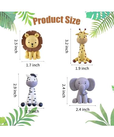 Safari Animal Cake Toppers Jungle Wild Cake Decorations with Lion Giraffe Elephant Zebra for Wild Animals Themed Birthday Baby Shower Party Supplies - Buy Online on GoSupps.com