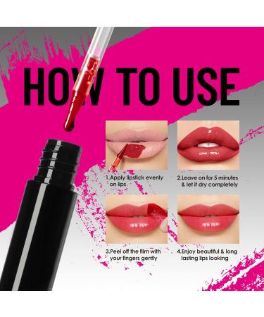 Peel Off Lip Paint Set makeup lip color peeloff 6 pieces intensive pigment transfers for women girlfriend family wife sister - Buy Online on GoSupps.com