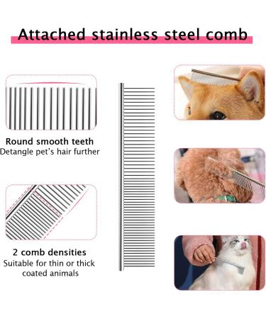 Nepfaivy Dog Brush - Double-Sided Undercoat Rake for Dogs & Cats | Pink Fur Brush for Pet Care & De-Matting - Buy Online on GoSupps.com