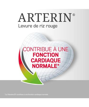 ARTERIN Red yeast rice 2.9 mg - Contributes to normal heart function* - Food supplement based on red yeast rice and*Vitamins B1-90 Tablets - Eco Pack - Buy Online on GoSupps.com
