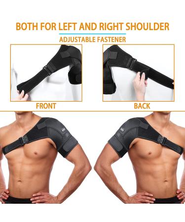 Thx4Copper Adjustable Shoulder Bandage - Dual Support for Shoulder Pain Relief (Unisex L/XL) - Fits Left/Right - Buy Online on GoSupps.com