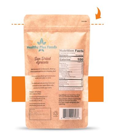 Healthy Plus Foods Dried Apricots 10oz - Sun Dried, Resealable Bag, No Sugar Added - Buy Online on GoSupps.com