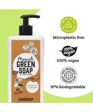 Marcel's Green Soap Hand Soap Sandalwood & Cardamom 500ml - Eco Friendly Vegan Handwash Dispenser - Biodegradable Formula - Pack of 1 - Buy Online on GoSupps.com