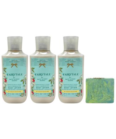 Bath & Body Works Fairytale 3 Daily Nourishing Body Lotions with a Fresh Forest Bar Soap
