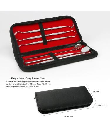 Dental Tools Kit - 6Pcs Tongue Cleaner Scraper for Fresh Breath - Medical Grade Metal Tongue Scraping Cleaner with Carrying Case - Adults and Kids Oral Care - Buy Online on GoSupps.com