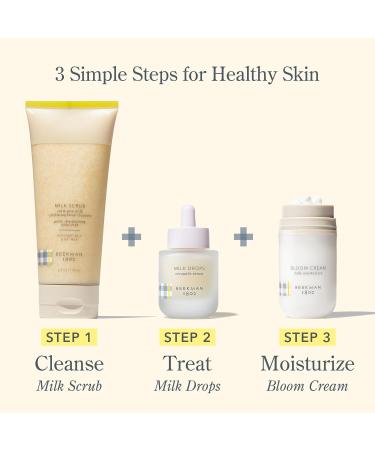 Beekman 1802 Milk Scrub Oat + Goat Milk Exfoliating Face Cleanser (6 fl oz) + Bloom Cream Daily Face Moisturizer (1.69 oz) - Good for Sensitive Skin - Cruelty Free - Buy Online on GoSupps.com