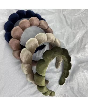 Atvscay Spa Fashion Headband: Army Green Terry Towel Cloth Hairband for Makeup and Skincare - Buy Online on GoSupps.com