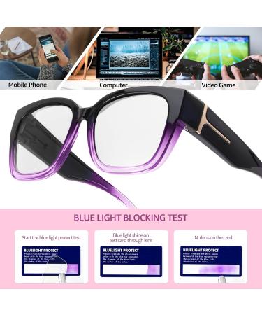 LVIOE Blue Filter Glasses - Reduces Eye Strain for Glasses & Non-Glasses Wearers | Purple Computer Glasses | International Shipping Available - Buy Online on GoSupps.com
