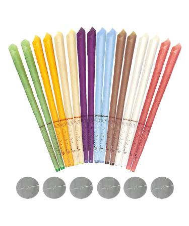 16 pieces of ear candles of course ear candles for cleaning ears all beeswax candles ear wax removal with 6 protective panes (8 colors)