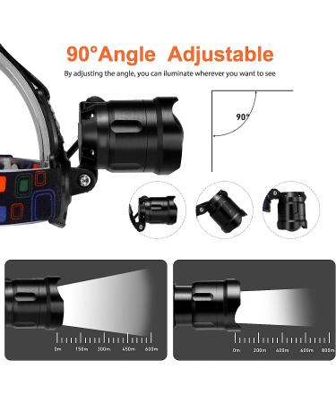 90000 Lumens Rechargeable LED Headlamp with 5 Modes - Adjustable Headband for Fishing, Hiking, Backpacking - Adults & Kids - Buy Online on GoSupps.com